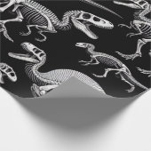 Dinosaur Skeletons Witte Fossiele Botten Cadeaupapier (Hoek)