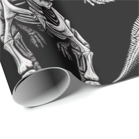 Dinosaur Skeletons Witte Fossiele Botten Cadeaupapier (Rol Hoek)