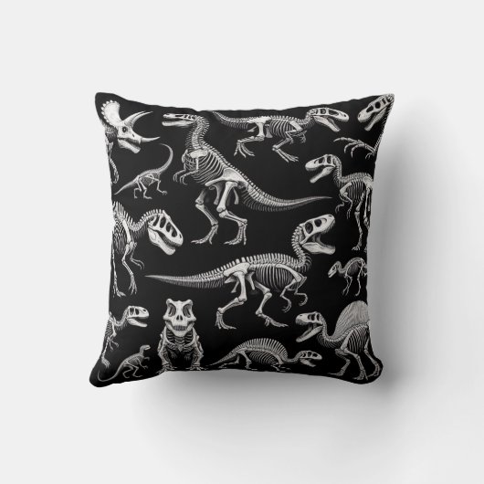Dinosaur Skeletons Witte Fossiele Botten Kussen (Achterkant)