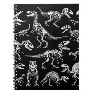 Dinosaur Skeletons Witte Fossiele Botten Notitieboek