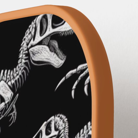 Dinosaur Skeletons Witte Fossiele Botten Pickleball Paddle (Links Detail)