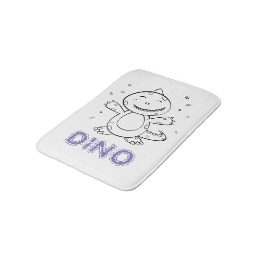 Dinosaur - Sketched Art Animal in zwart-wit Badmat (Gekanteld)