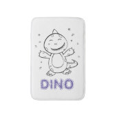 Dinosaur - Sketched Art Animal in zwart-wit Badmat (Voorkant Verticaal)