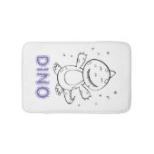 Dinosaur - Sketched Art Animal in zwart-wit Badmat (Voorkant)