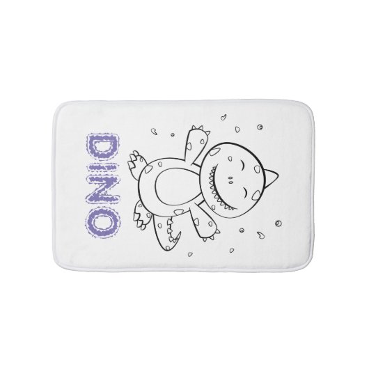 Dinosaur - Sketched Art Animal in zwart-wit Badmat (Voorkant)