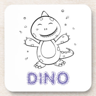 Dinosaur - Sketched Art Animal in zwart-wit Bier Onderzetter