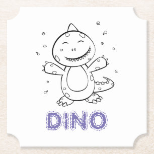 Dinosaur - Sketched Art Animal in zwart-wit Kartonnen Onderzetters