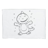 Dinosaur - Sketched Art Animal in zwart-wit Kussensloop (Voorkant)