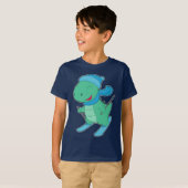 Dinosaur Skier Wintersport T-shirt (Voorkant volledig)