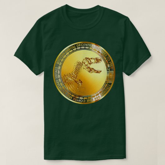 Dinosaur Skull Fossil Skeleton Coin Bitcoin World T-shirt (Design voorkant)
