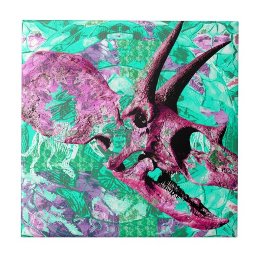 Dinosaur Skull Print Design Tegeltje (Voorkant)