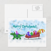 Dinosaur Sleigh Ride Feestdagenkaart (Voorkant / Achterkant)