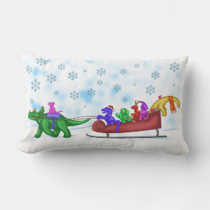 Dinosaur Sleigh Ride Kussen