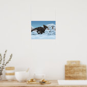 Dinosaur Snowman Poster (Keuken)