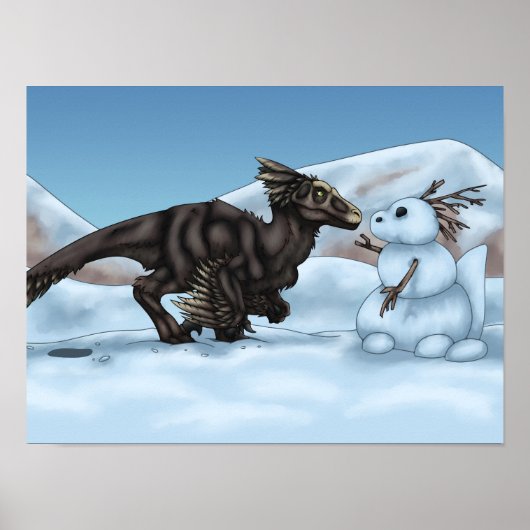 Dinosaur Snowman Poster (Voorkant)