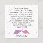 Dinosaur Soap Party Favor 2-zijdige Hang Labels (Achterkant)