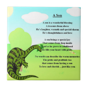 Dinosaur - Son poem Tile Tegeltje