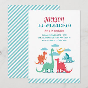 Dinosaur Soort Kinder Jurassic Birthday Invitation Kaart