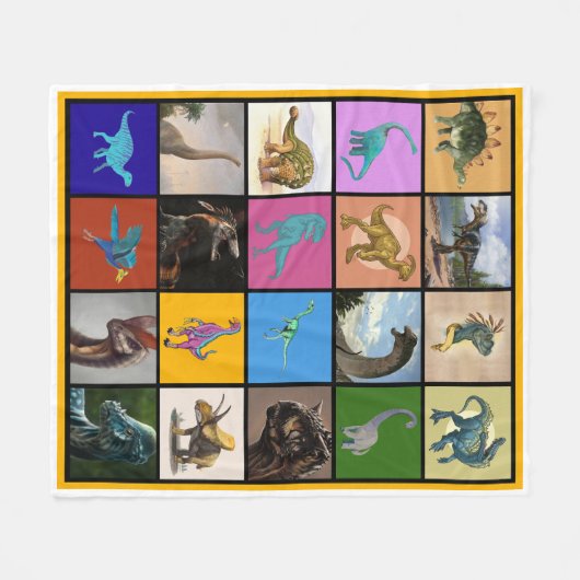 Dinosaur Soorten Fleece Deken (Voorkant (Horizontaal))