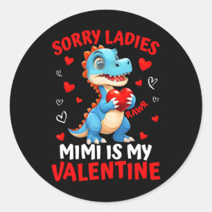 Dinosaur Sorry Dames Mimi Is Mijn Valentijnsdag Jo Ronde Sticker