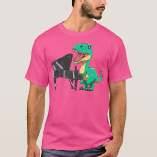 Dinosaur spelen Piano Funny Dinosaur Piano Schatti T-shirt