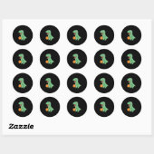 Dinosaur Speling Basketball Ronde Sticker (Vel)