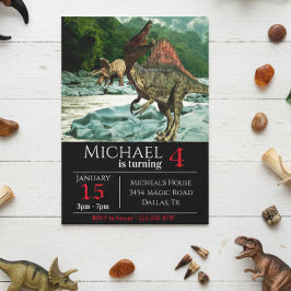 Dinosaur Spinosaurus Landscape Birthday Kaart
