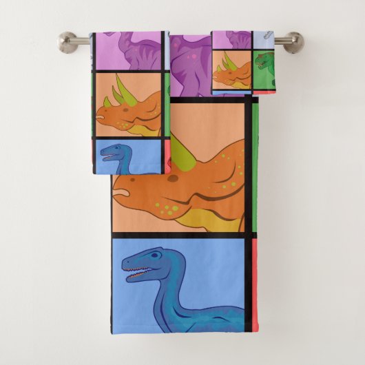 Dinosaur Squares Bad Handdoek (Insitu)