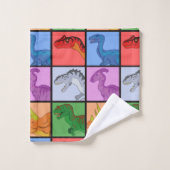 Dinosaur Squares Bad Handdoek (Wasdoekje)