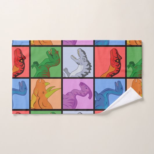 Dinosaur Squares Bad Handdoek (Handdoek)