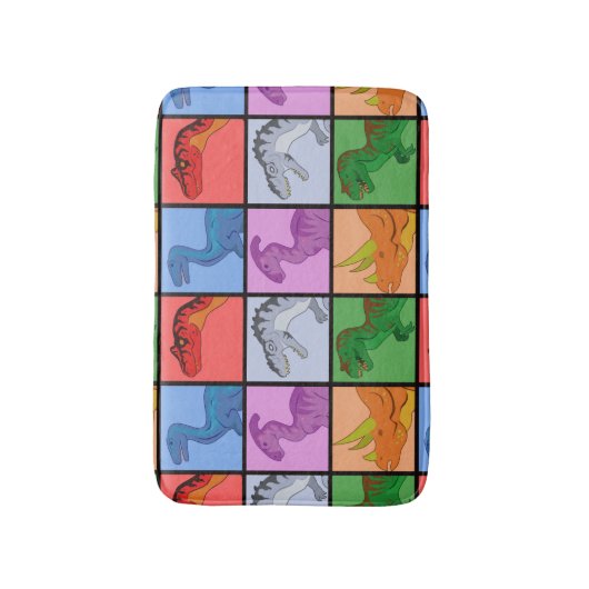 Dinosaur Squares Badmat (Voorkant Verticaal)