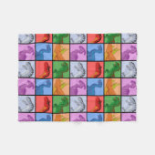 Dinosaur Squares (betegeld) Fleece Deken (Voorkant (Horizontaal))