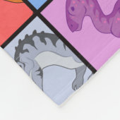 Dinosaur Squares (betegeld) Fleece Deken (Hoek)