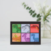 Dinosaur Squares Briefkaart (Staand voorkant)