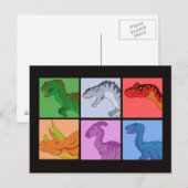 Dinosaur Squares Briefkaart (Voorkant / Achterkant)