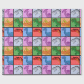 Dinosaur Squares Cadeaupapier (Vlak)