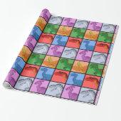 Dinosaur Squares Cadeaupapier (Uitgerold)