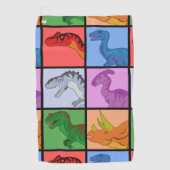 Dinosaur Squares Golfhanddoek (Voorkant)