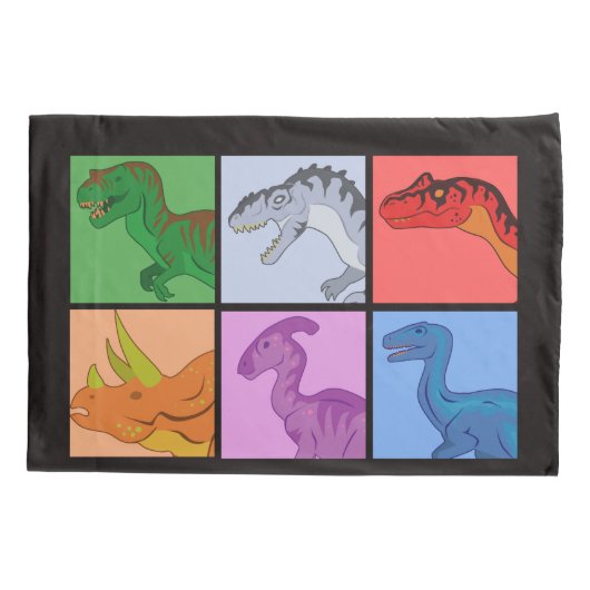 Dinosaur Squares Kussensloop (Achterkant)