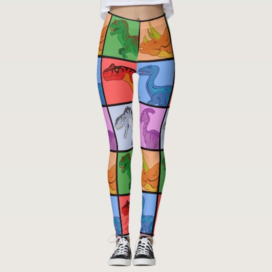 Dinosaur Squares Leggings (Voorkant)