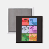 Dinosaur Squares Magneet (Voorkant / Achterkant)