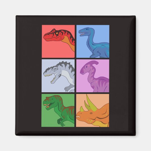 Dinosaur Squares Magneet (Voorkant)