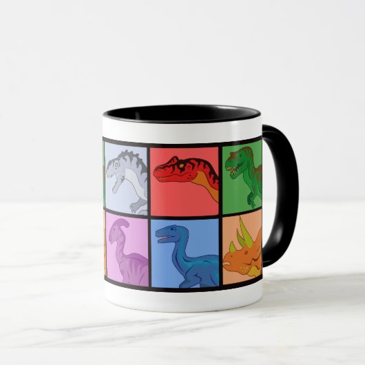 Dinosaur Squares Mok (Voorkant rechts)