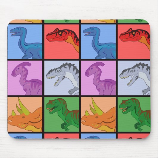 Dinosaur Squares Muismat (Voorkant)