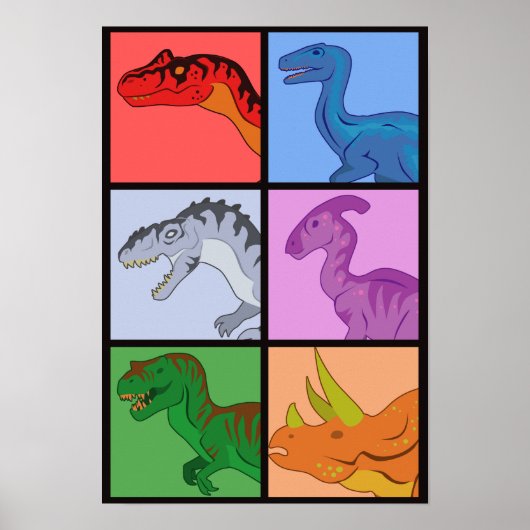 Dinosaur Squares Poster (Voorkant)