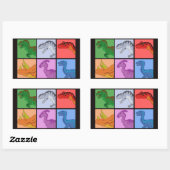 Dinosaur Squares Rechthoekige Sticker (Vel)