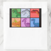 Dinosaur Squares Rechthoekige Sticker (Tas)