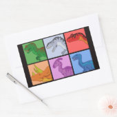Dinosaur Squares Rechthoekige Sticker (Envelop)