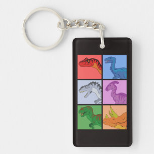Dinosaur Squares Sleutelhanger