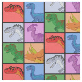 Dinosaur Squares Stof (Close Up)